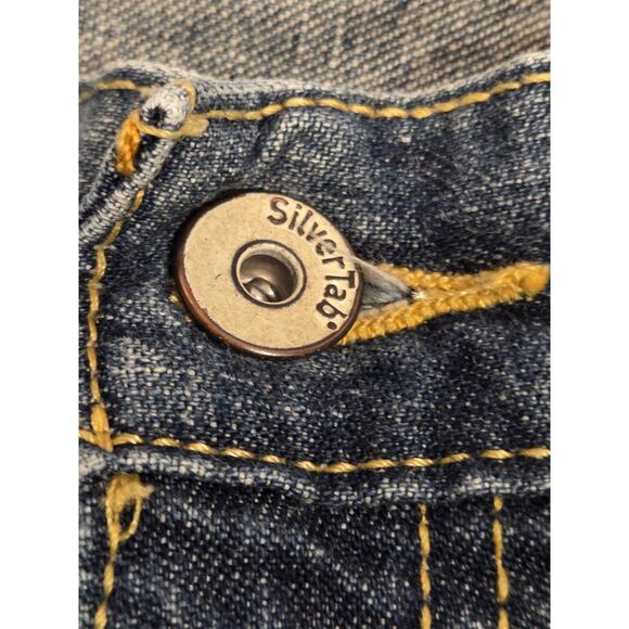 Levis Silver Tab Baggy Jeans Mens Size 36x32 Blue Denim Distressed Grunge Style - Picture 8 of 10